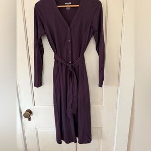 Wool& Merino Full Length Deep Purple Women's Dress Size S